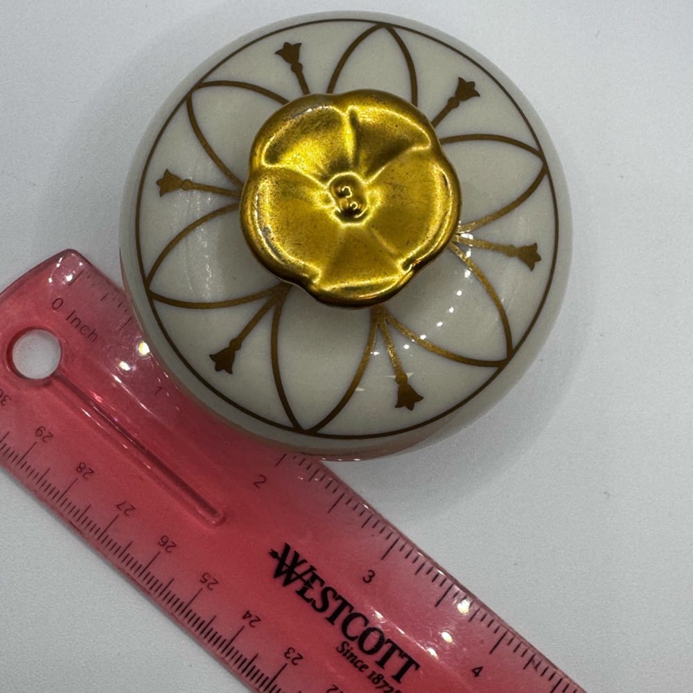 Vintage Lenox Art Deco Style Porcelain Perfume Ivory Gold Trim 2.5” Rare HTF - Picture 11 of 11